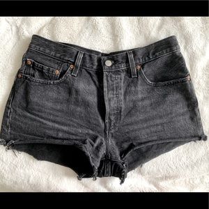 Levi’s washed black jean shorts